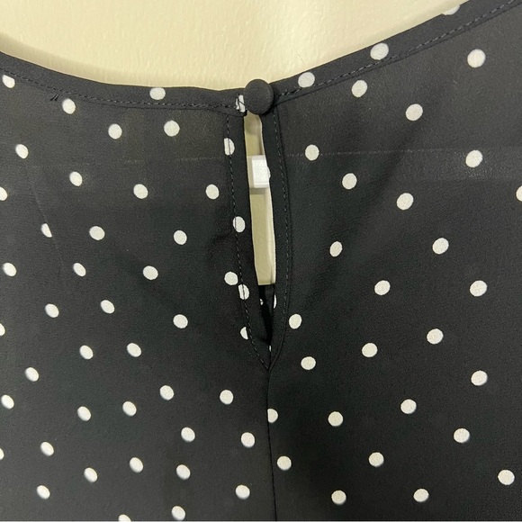 Elle Black and White Polka Dot Peplum Tank Top Blouse size XL - Picture 9 of 9